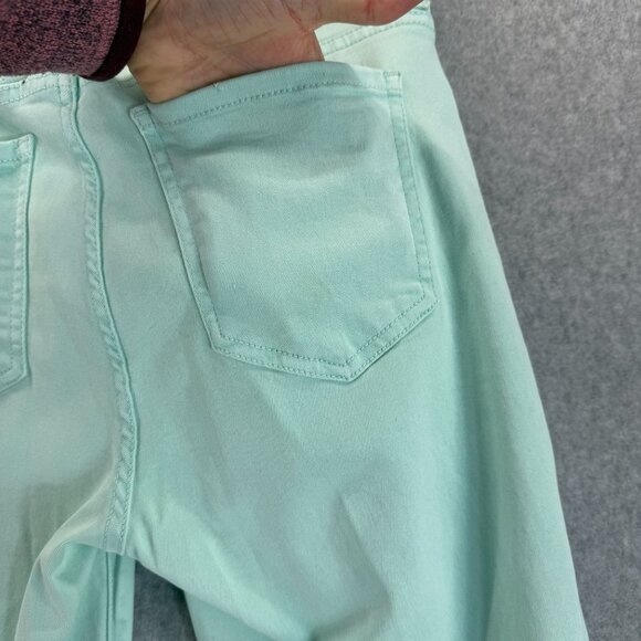 Kut From The Kloth Amy Crop Straight Leg Mint Seafoam Pants Rolled Cuff Size 10 - Picture 9 of 16